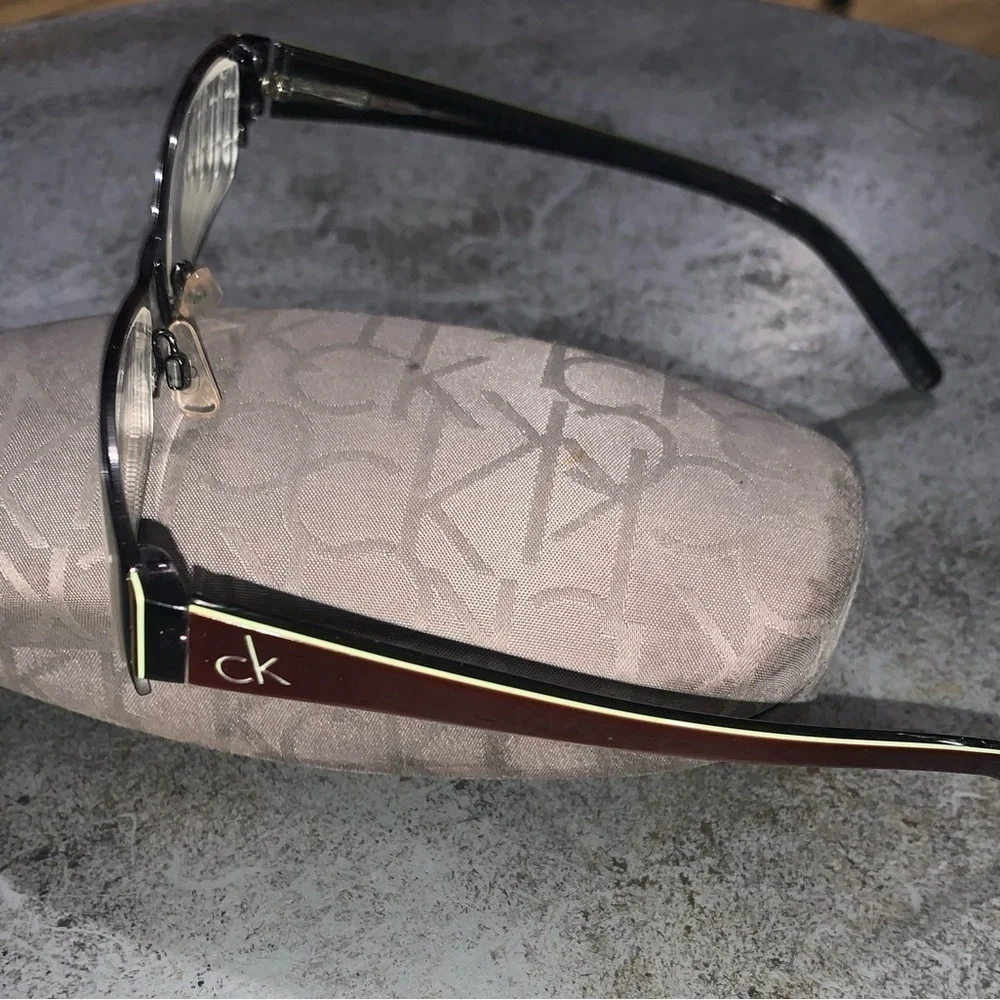 Calvin Klein women’s rectangle glasses brown green 5143